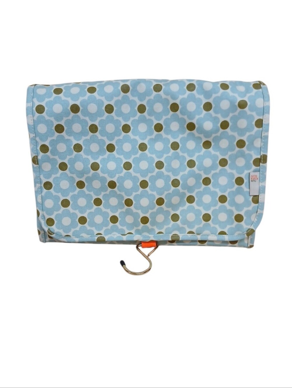 Orla Kiely Blue Floral Dot Hanging Cosmetic Bag